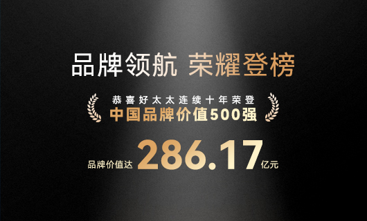 连续10年！开云手机入口蝉联“中国品牌价值500强”，品牌价值286.17亿元